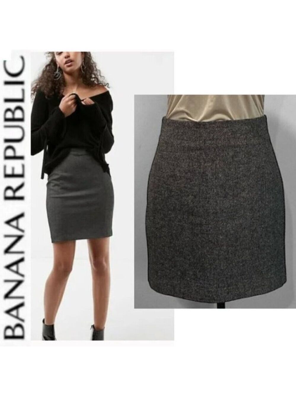 Banana Republic Grey Mini Skirt Size 4